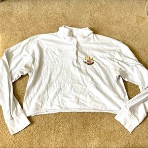 Brandy Melville Long Sleeve Collared Crop Top